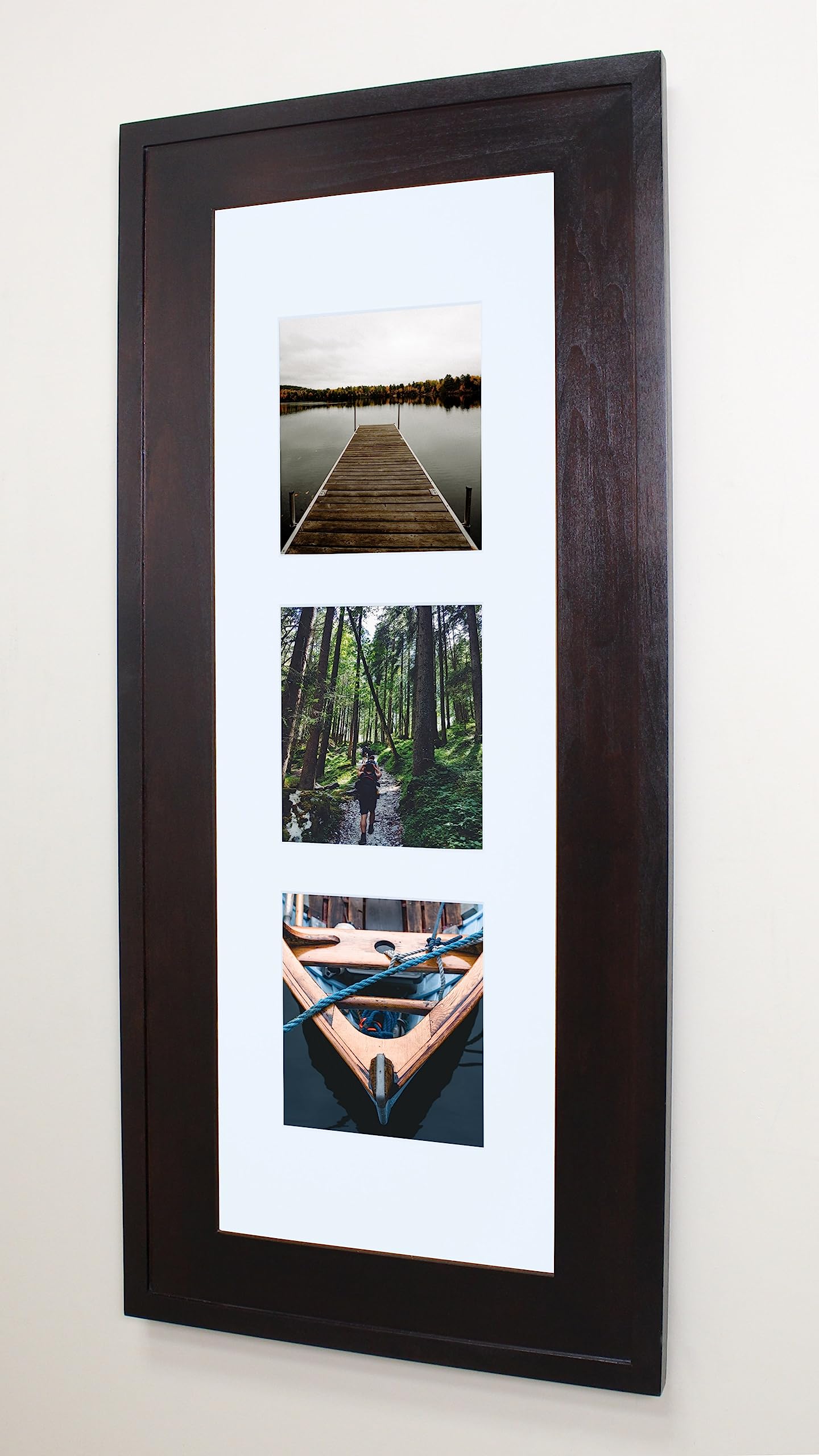 14x36 Concealed Picture Frame Medicine Cabinet without Mirror for Bathroom, Recessed in the Wall, Made in North America, Real Wood, NO MDF, Adjustable Shelves, Hidden, Coffee Bean