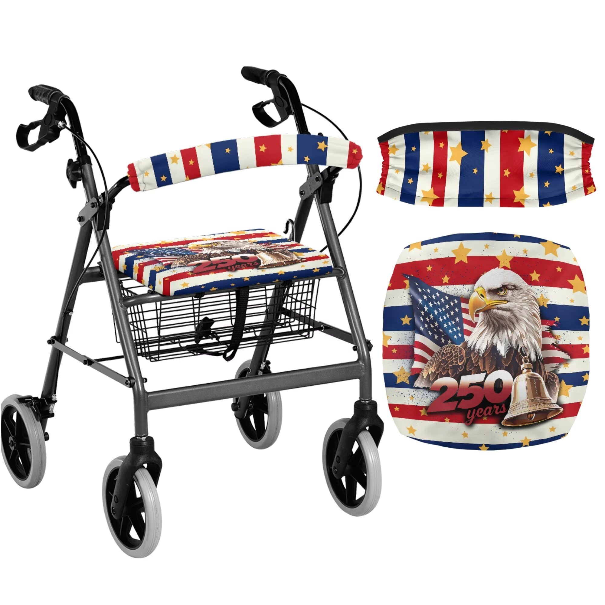 White Marble Walkers for Seniors Cover Universal Fit Walker Accessories Walkers for Seniors with Seat Cover Washable Rollator Covers — Amazon image 31