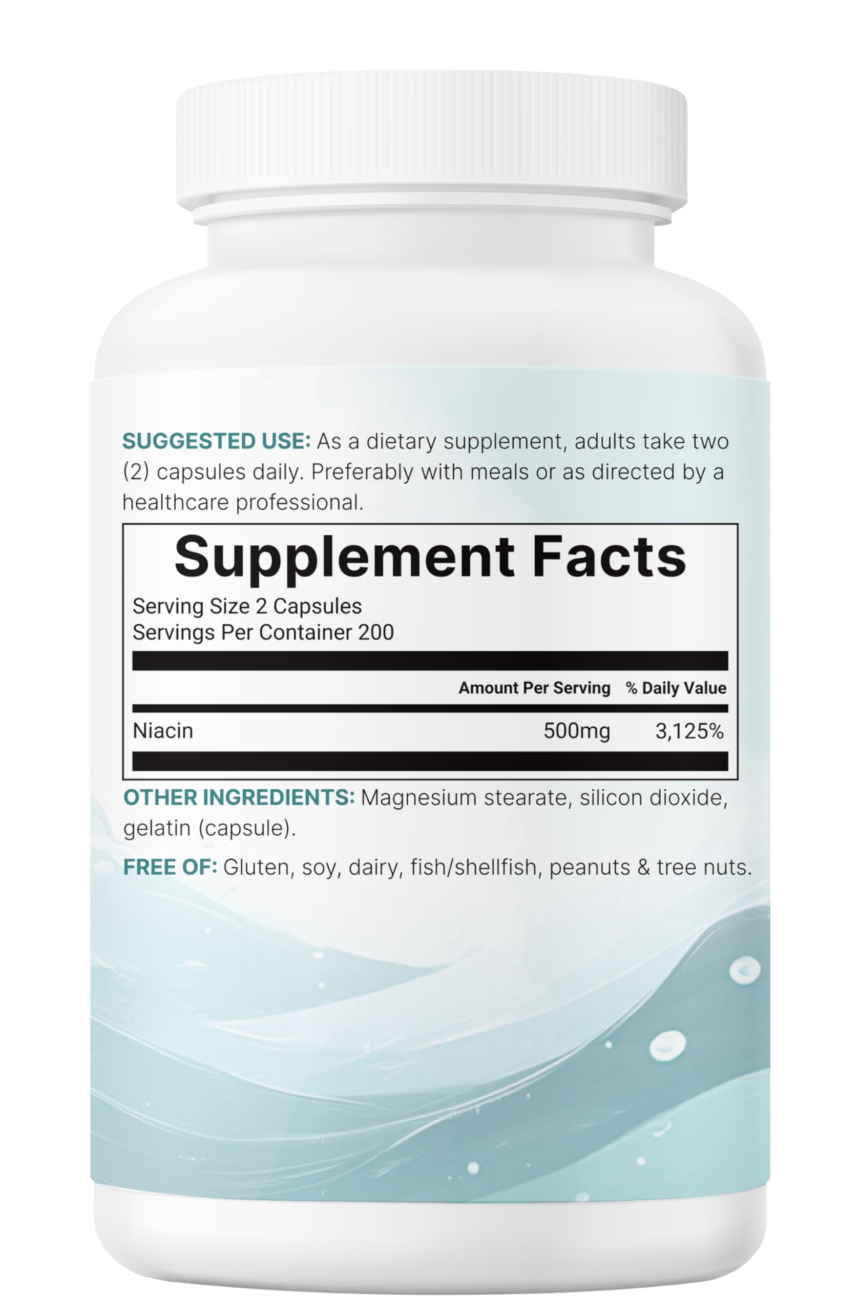 Micro Ingredients Niacin 500mg Per Serving, 400 Capsules | Flush Free B3 Vitamins | Double Strength Essential B Vitamin Supplement | Skin Care Health & Energy Support | Non-GMO, Gluten Free — Amazon image 6