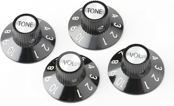 Fender 72 Telecaster Custom Knobs - Black, Set of 4