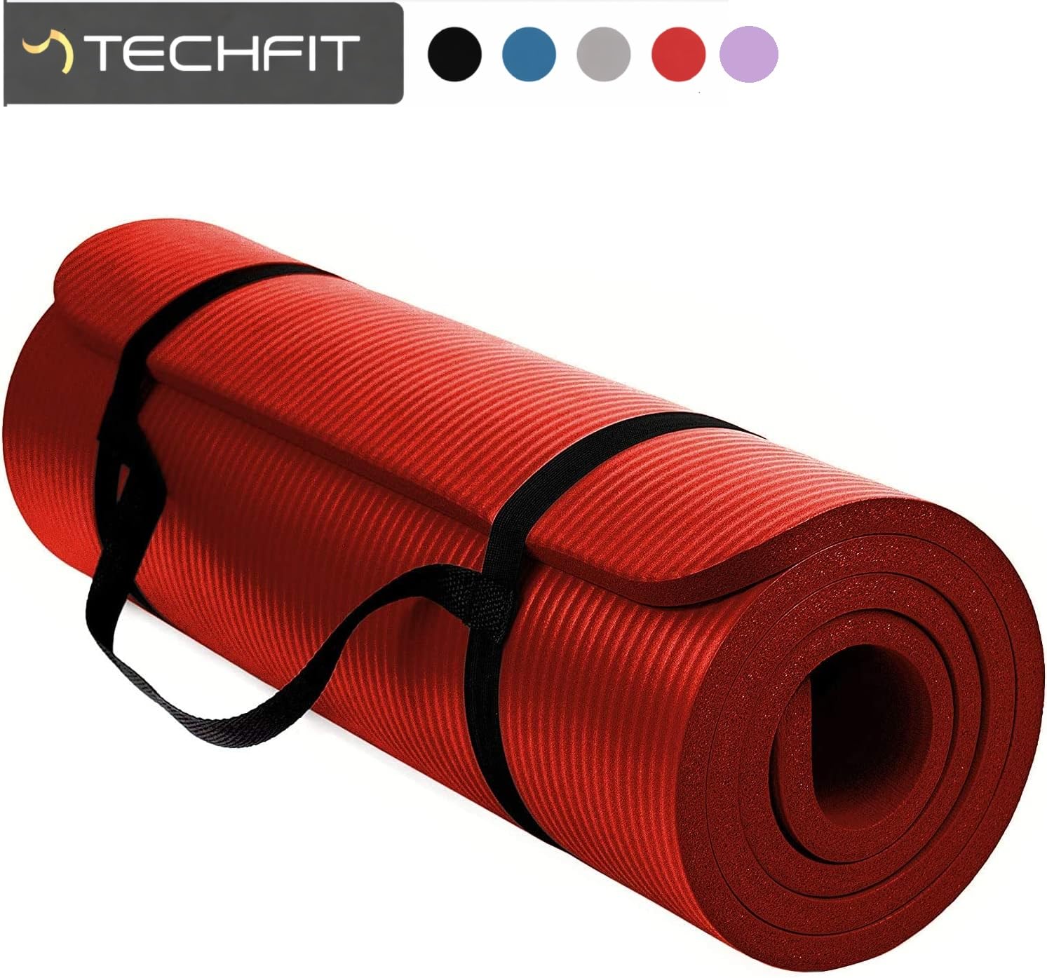 TechFit Tapis De Yoga Professionnel Fitness – 180x60 Cm, épaisseur 10 Mm, Antidérapant, En Mousse NBR Haute Densité, Pour Pilates, étirements, Camping