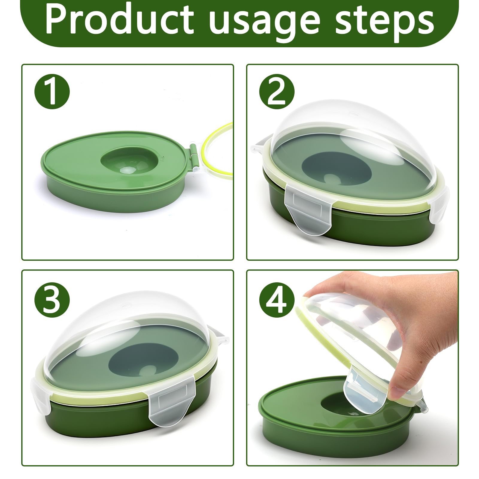 TAIYANYU Lot de 4 économiseurs de fruits et légumes – Avocat, oignon, tomate et citron Keeper– Boîte de rangement réutilisable pour réfrigérateur pour conserver la fraîcheur des aliments