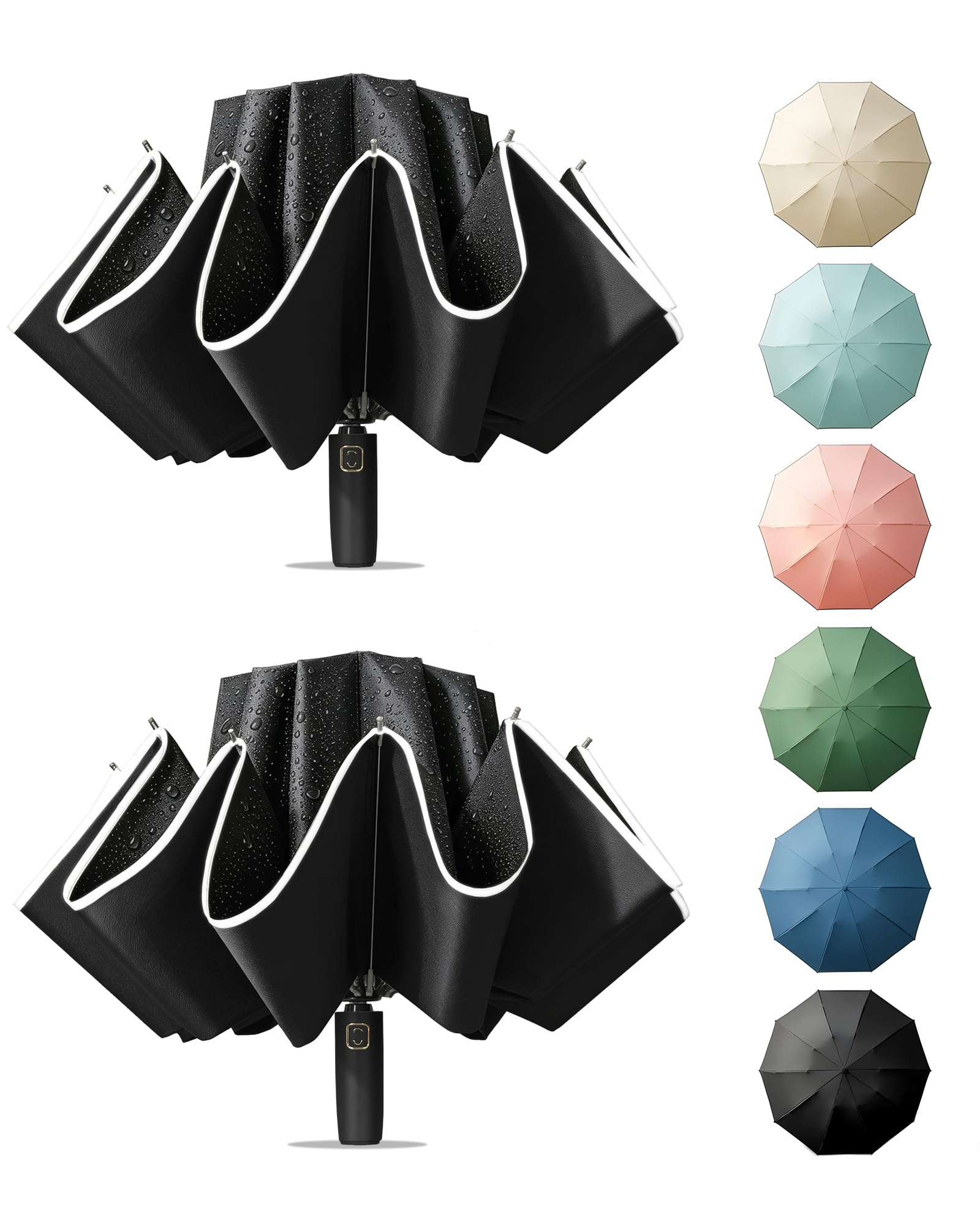 Fogkey Large Windproof Reverse Auto Folding Car Umbrella