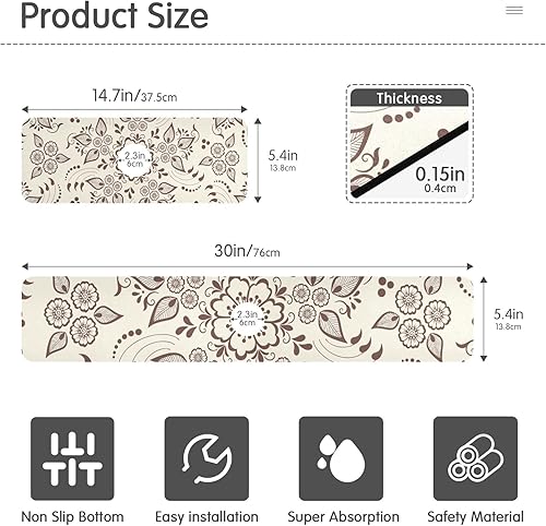 Miniatura 2 de Tapete absorbente para grifo de cocina, protector contra salpicaduras para fregadero detrás del grifo, atrapador de goteo para baño, RV, bar, 14.7 x