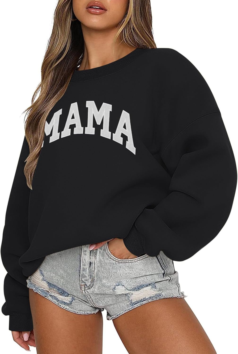LOMON Crewneck Sweatshirt for Women Casual Oversized Pullover Hoodies Long Sleeve Fleece Tops Sweater