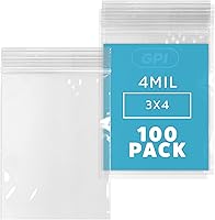 Vista 48 de Bolsas transparentes con cierre de 4 mil, 2.5 x 3 pulgadas, caja de 1000 unidades, marca GPI