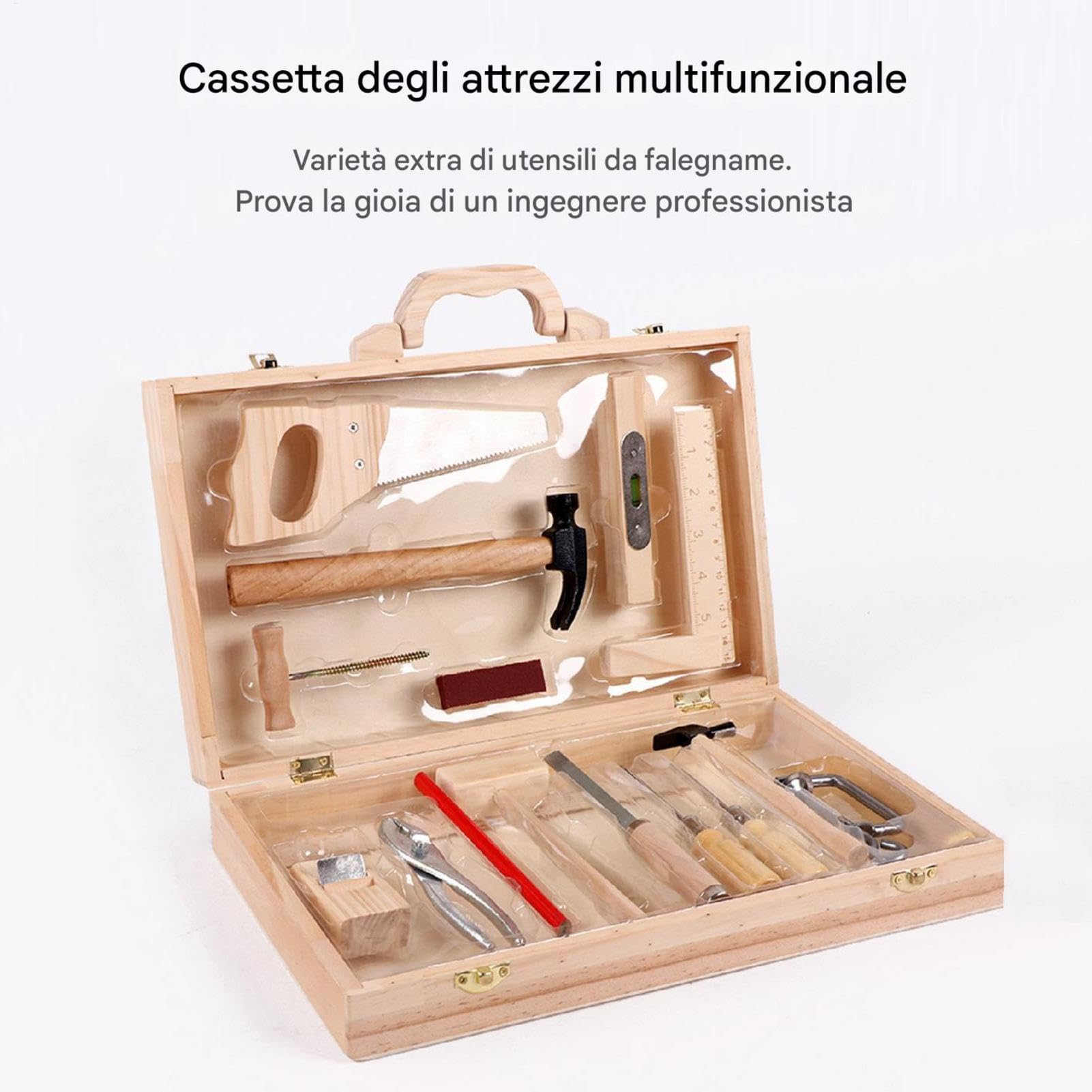 Fai finta di giocare a un giocattolo da costruzione, set di attrezzi in