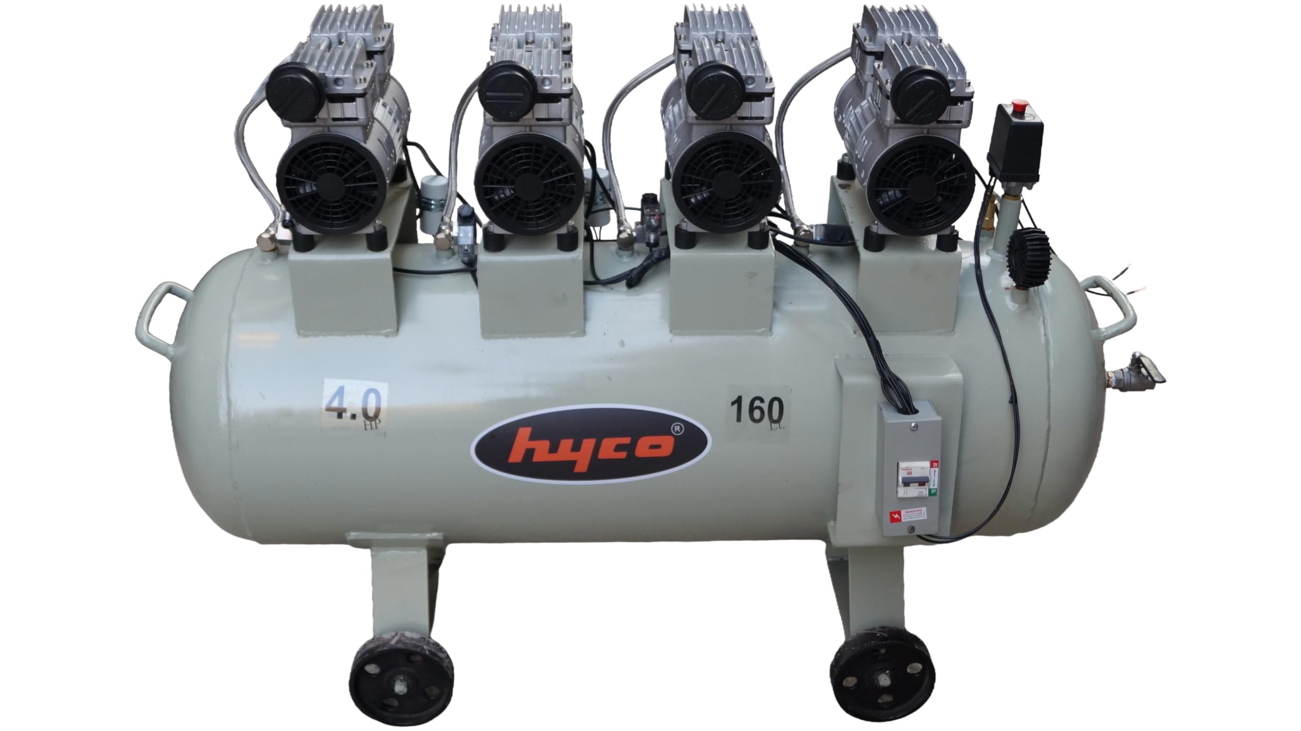 HYCO Industrial Oil Free Air Compressor, 100% Copper Winding, Grey