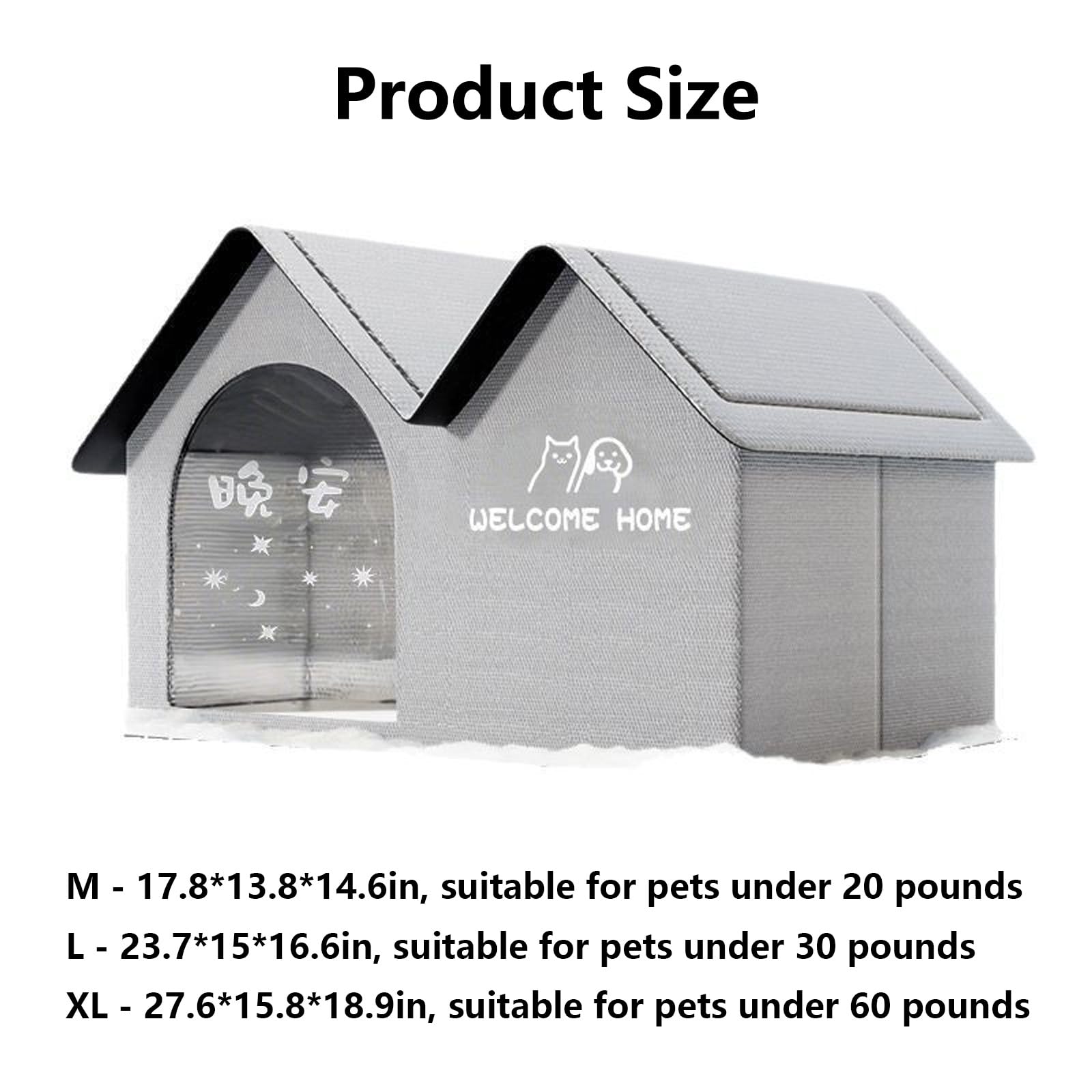 Kühlhaus für Haustiere mit Kühlakkus, faltbares Katzenhaus Sommer, belüftete Kühlhütte für Katzen kleine Hunde, Outdoor Indoor für Balkon Garten (B,M)
