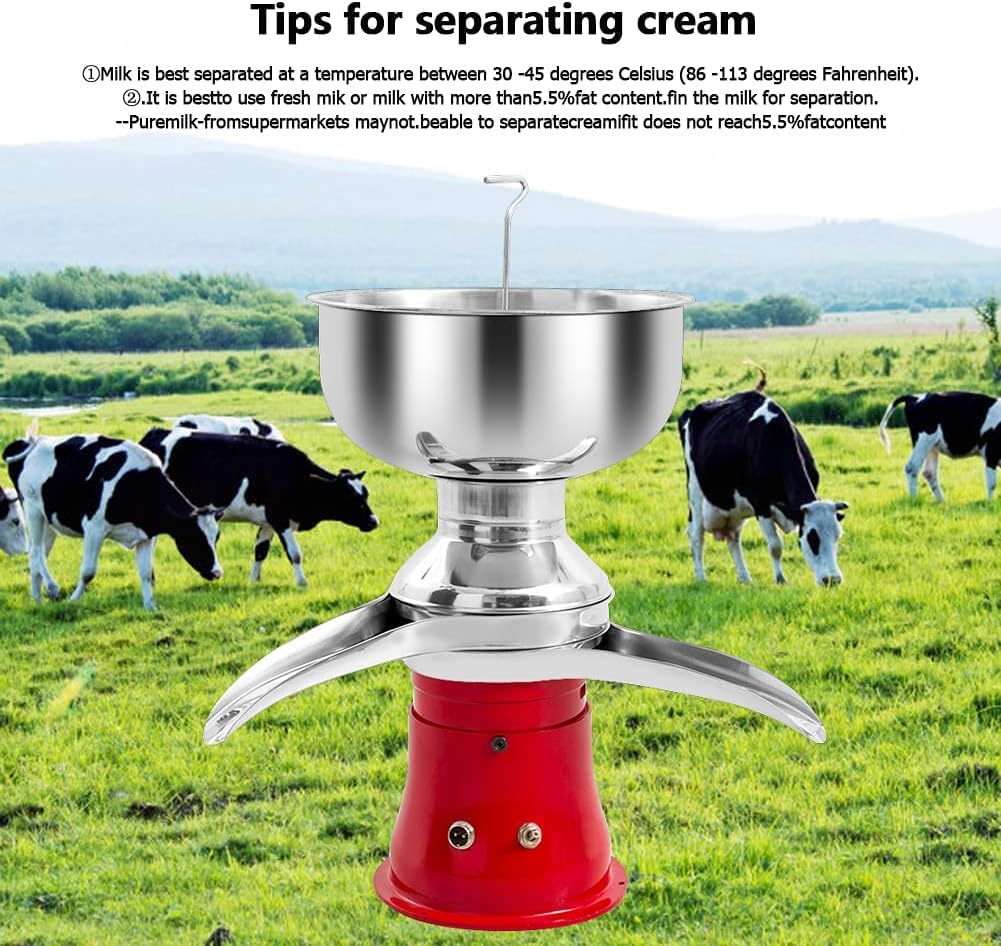 Separatore Centrifugo Per Crema Di Latte, 80 L/h, Velocità Di Rotazione Massima 11000 Giri/min, Pulsante Regolabile In Velocità, Separatore Elettrico Per Crema Di Latte Fresco Per Famiglie Di Caseific