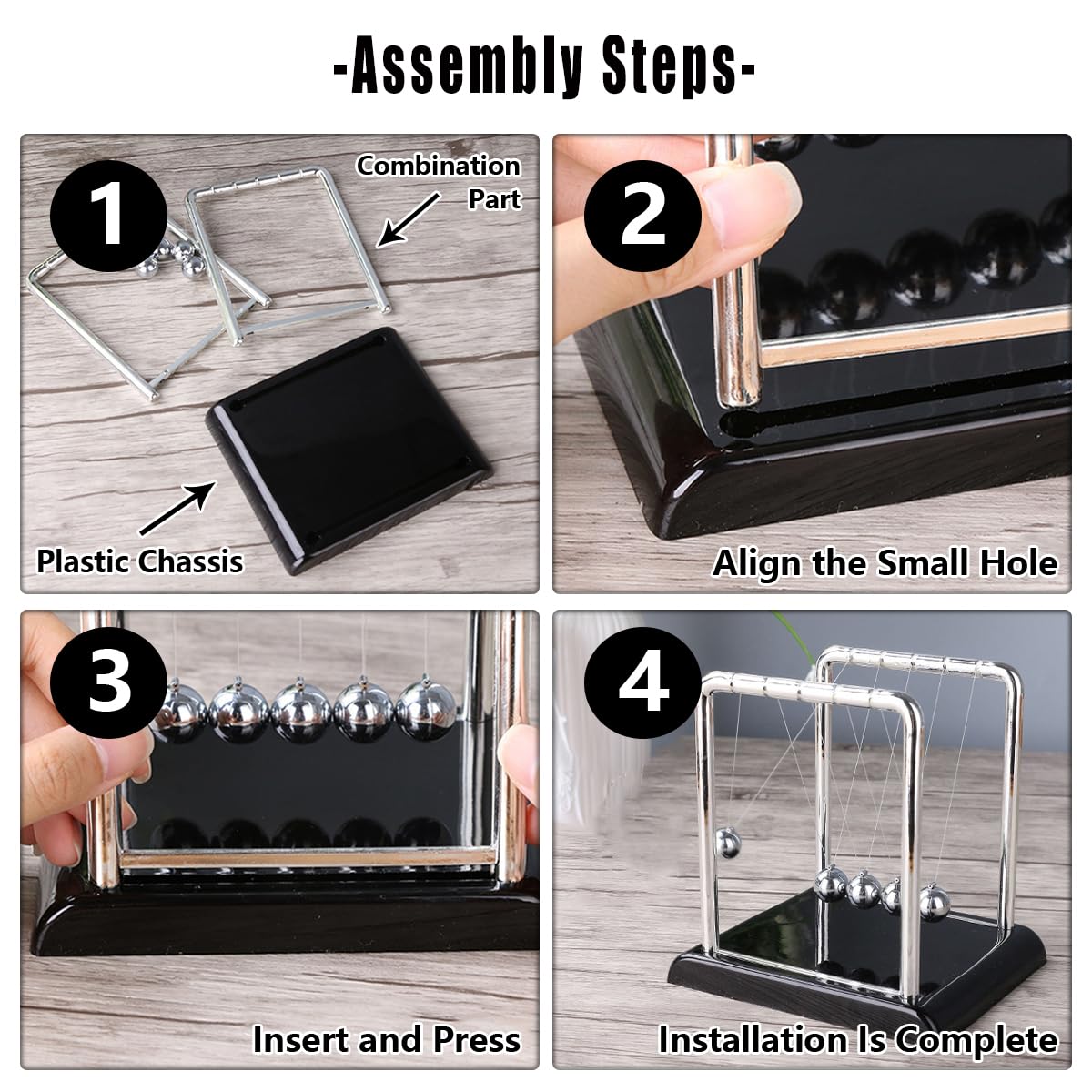 Newtons Cradle Balance Balls,5 Physical Swinging Magnetic Balls,Science Desk Gadgets Home Office Desk Toy Stress Relief Gift Decoration - Image 4