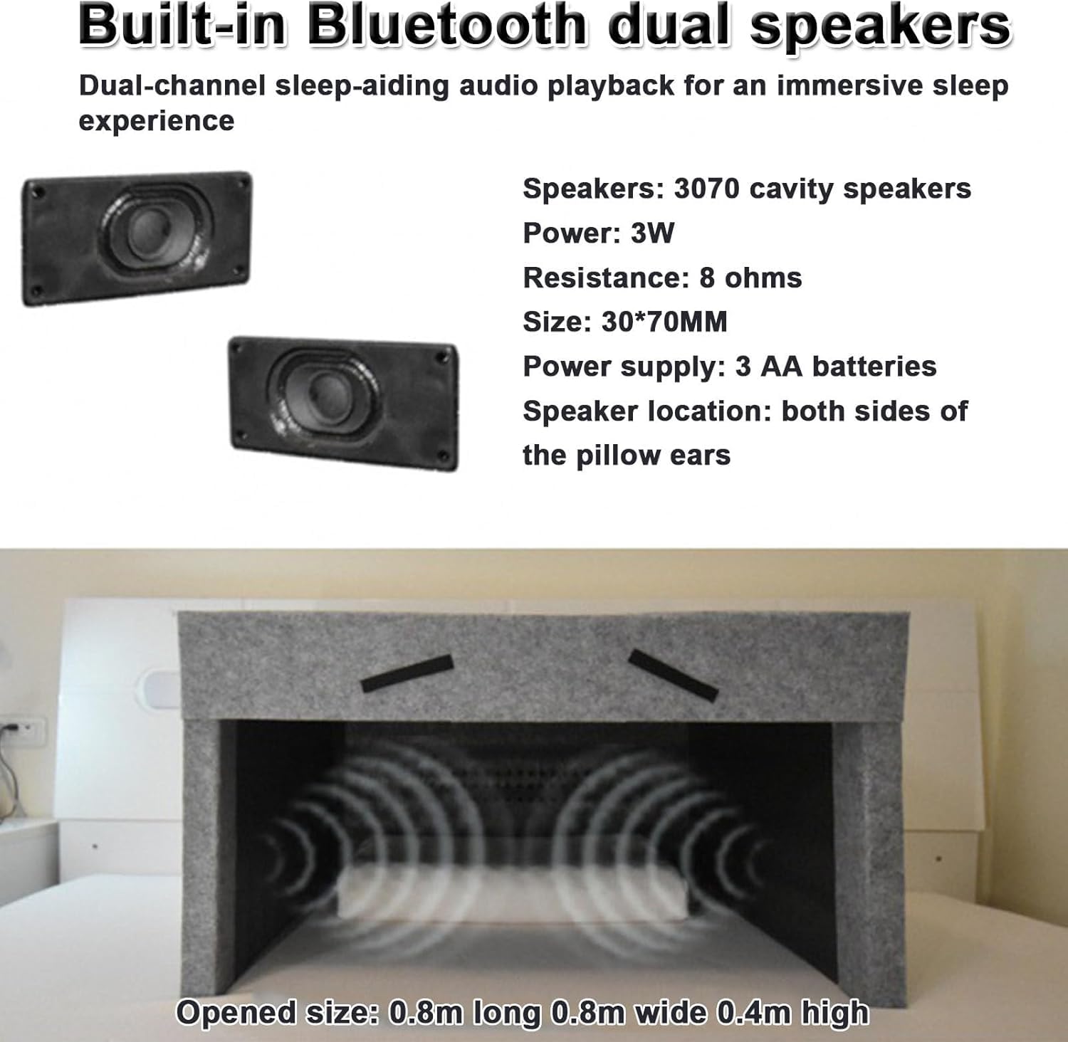 Dźwiękoszczelny namiot do spania, lekki namiot do spania ze zintegrowanymi głośnikami Bluetooth, przenośne rozwiązanie zapewniające prywatność, ze składanym schowkiem