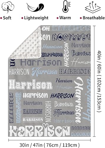 Miniatura 2 de Manta personalizada con nombre de bebé, súper suave y cómoda para recién nacidos, mantas personalizadas con nombre, regalos personalizados para