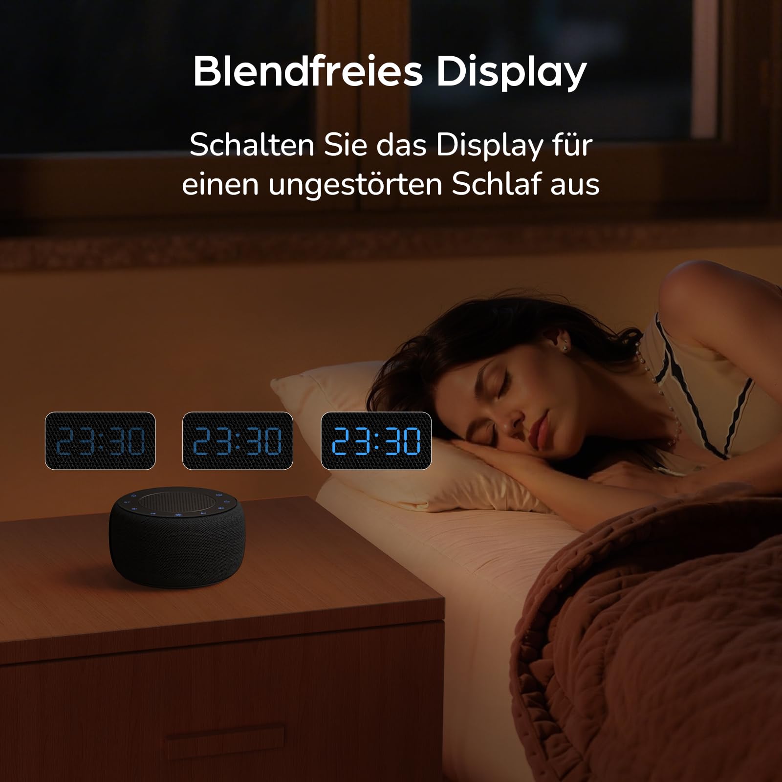 DOUMOSH Réveil Radio avec Bluetooth, réveil numérique avec variateur d'intensité 0-100%, veilleuse colorée, réveil avec Haut-Parleur Bluetooth pour la Chambre à Coucher - Gris Espace