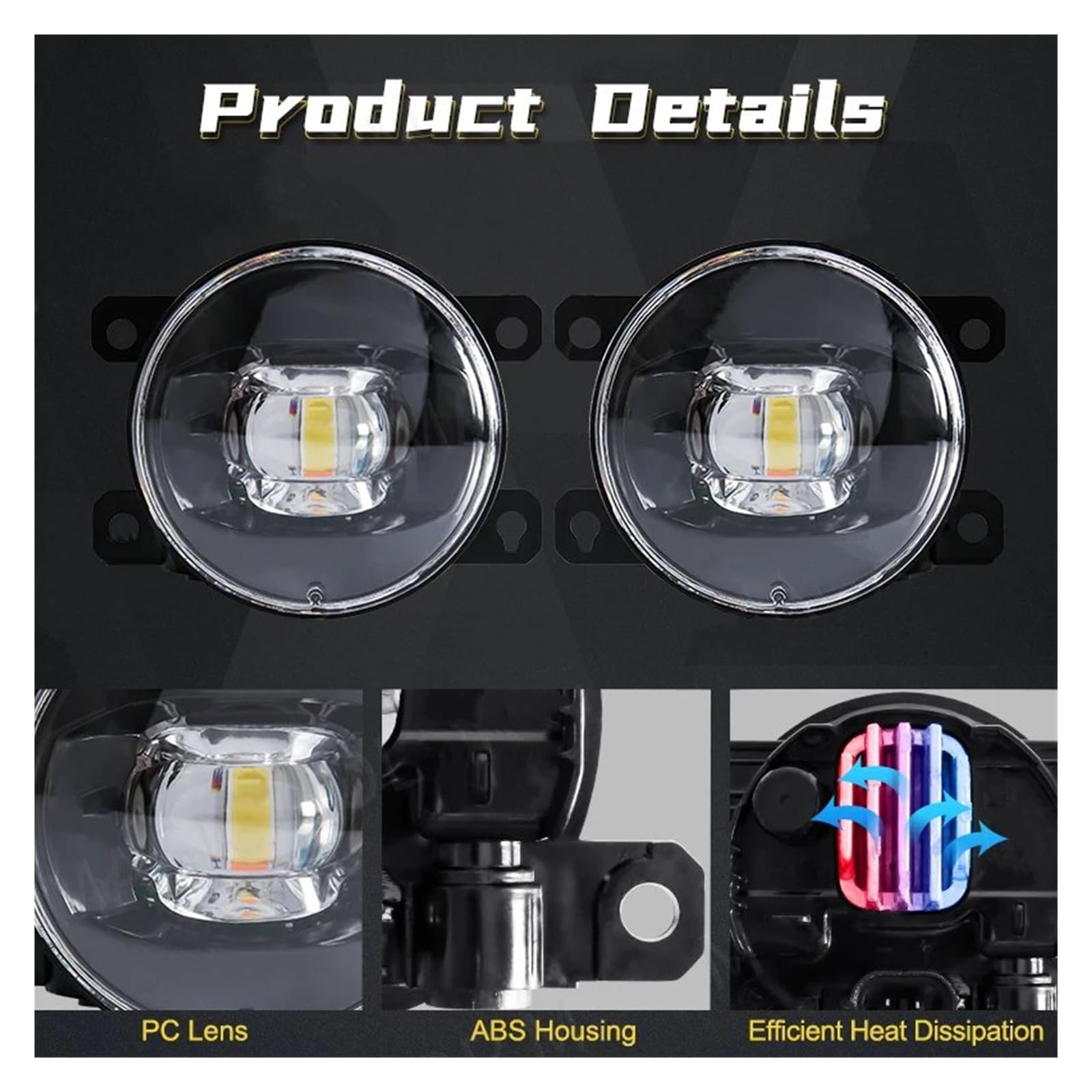 Feux Antibrouillard Pour Peugeot 107 207 307 3008 407 607 301 206 308 408 2008 4007 4008 5008 Pour Voyageur LED Antibrouillard 8000LM Phare Antibrouillard(Halogène)