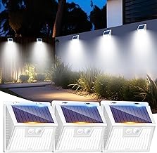 LOTMOS 3 Pack Outdoor Solar Light, 176 LED Outdoor Solar LED Spotlights with Motion Sensor, 3 Modes Waterproof Powerful Solar Lamps for Garden, Garage, Street, Patio-White (Cool White)