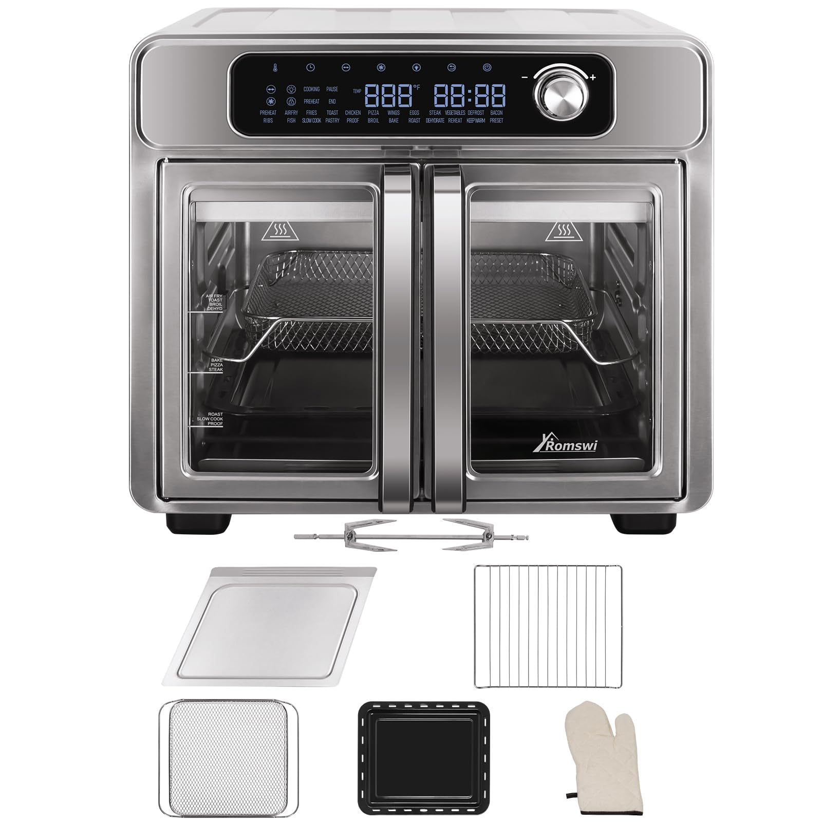 Extra Large French Door Air Fryer Toaster Oven Combo (Romswi)