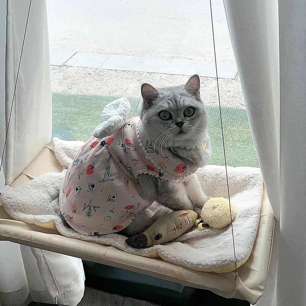 Hamaca Ventana de Gato Cómoda Hamaca para Gatos con Ventosa Cama Colgante para Mascotas para Grandes Ventanas Soportar hasta 15 Kg
