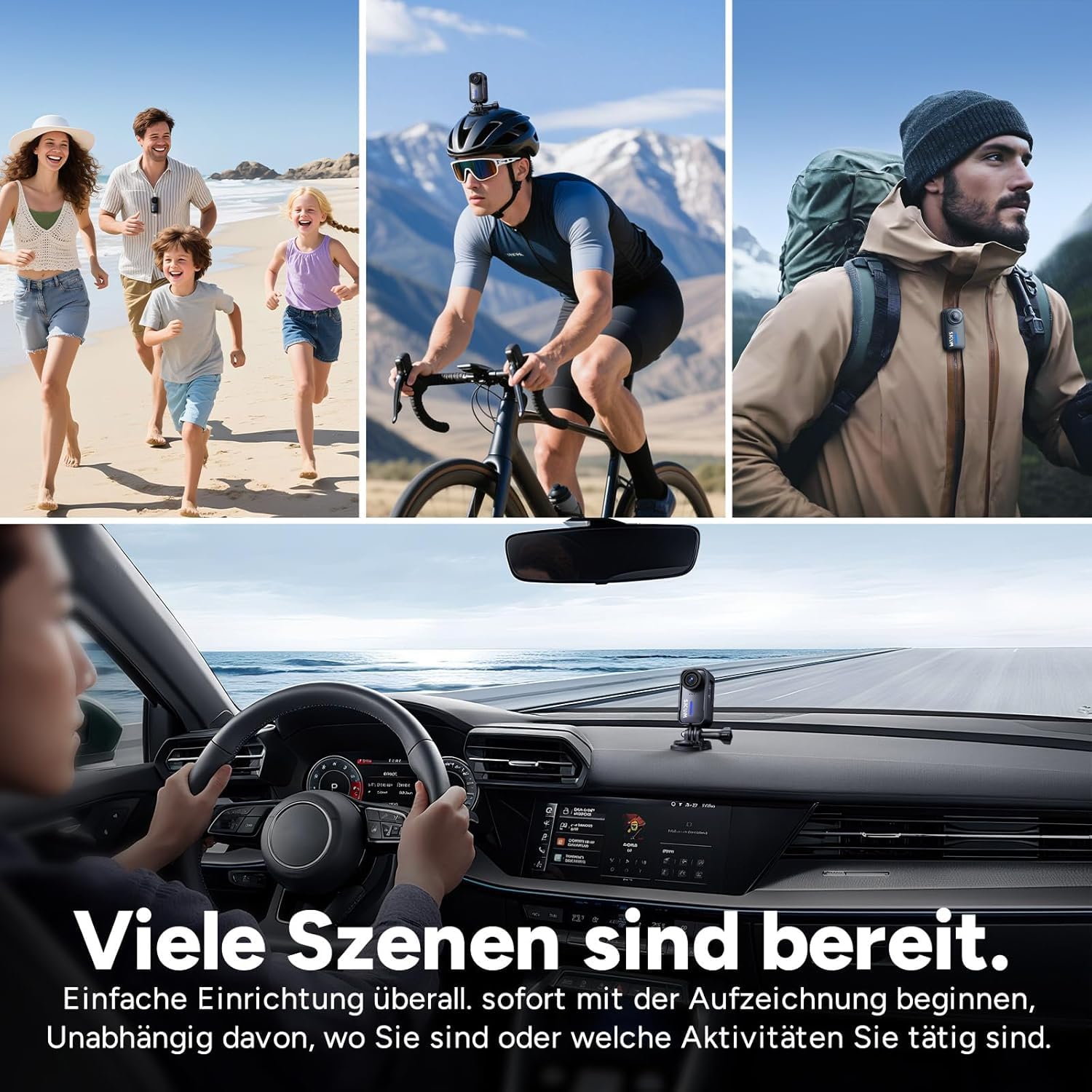 SJCAM C110 4K Bodycam 64GB,200 Min Laufzeit,EIS,Wasserdicht,5G | Action Cam,POV-Kamera Ideal für Vlogging,Reisen,Wandern,motorrad und Sport,Nur mit 5-GHz-WLAN kompatibel