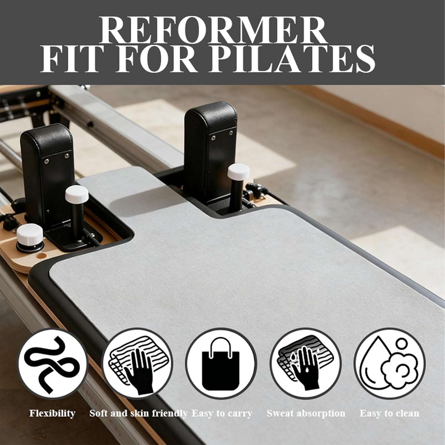 Non-Slip Pilates Reformer Mat Cover,Pilates Mats for Reformer