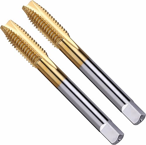 2 piezas de rosca de punta en espiral M8 x 1.25 rosca, hilos de tierra H2 3 flautas, acero de alta velocidad HSS 6542 rosca métrica roscado roscado,