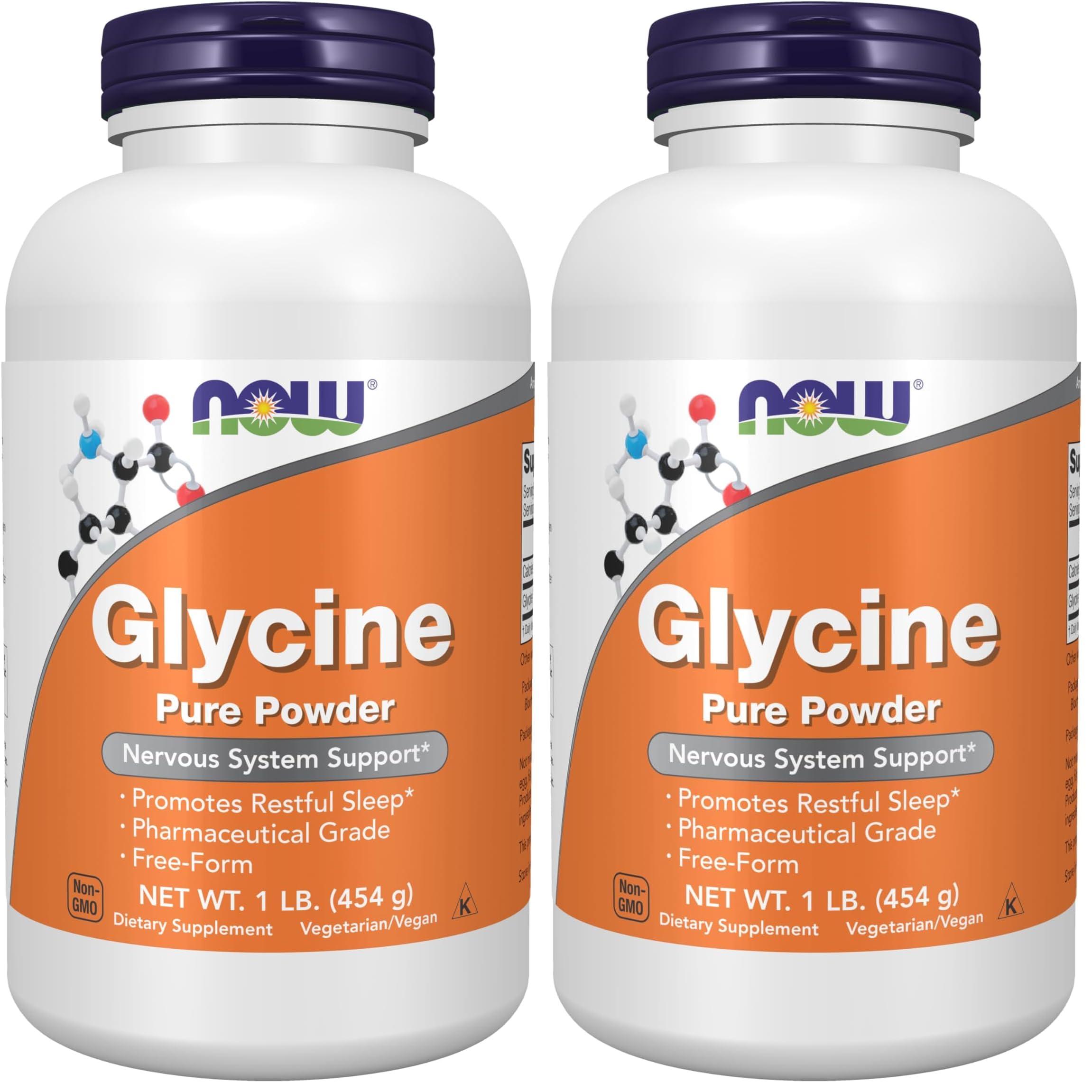 NOW Foods Supplements,Glycine Pure Powder,Promotes Restful Sleep*,Neurotransmitter Support*,1-Pound,(Pack of 2) 1 Pound (Pack of 2)