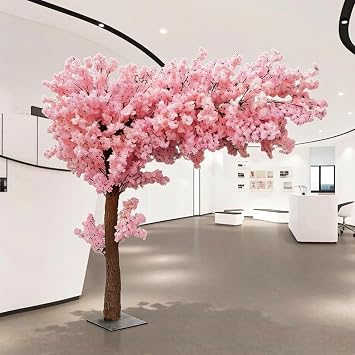 3.9FT Cherry Blossom Tree Artificial, Pink Handmade Artificial Trees for Home Decor, Indoor, Outdoor, Party, Garden, Office and Wedding, Easy Assembly & Maintenance-Free,A-3.9x3.5ft