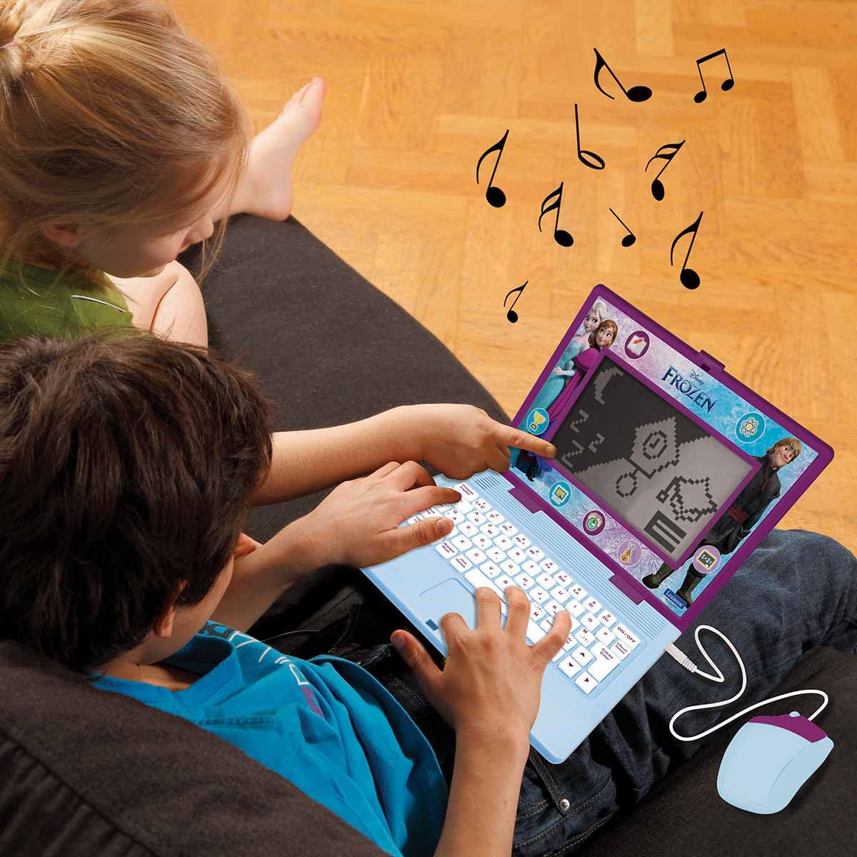 Lexibook - Królowa Śniegu - francuski/angielski dwujęzyczny komputer edukacyjny, zabawka dla dzieci, 170 zajęć do nauki, zabawy i gry na pianinie, duży ekran - JC599FZi1LXB