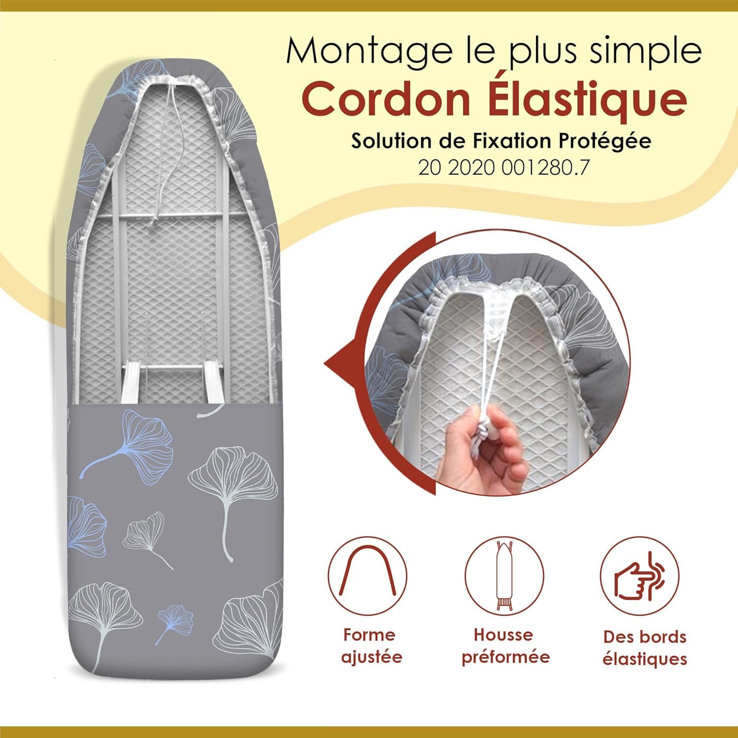 Housse Planche à Repasser Coton - 140x52 Cm, élastique Ajustable - Réfléchit La Chaleur - Pour Fers à Vapeur - Lavable