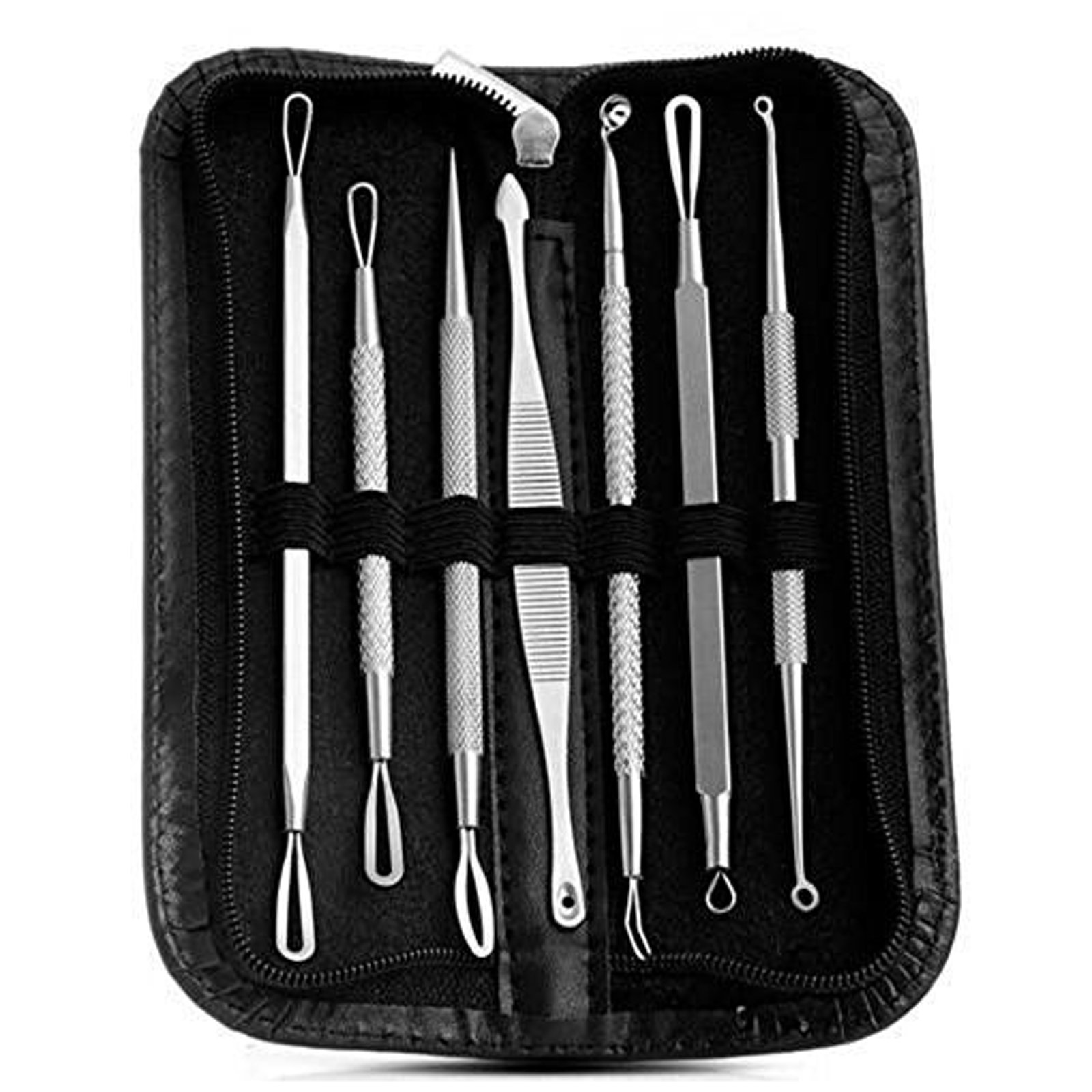 Blackhead Remover Tool Kit 7 Pcs - Professional Stainless Steel Pimple Popper Comedone Extractor Tools for Quick and Easy Removal of Pimples, Blackheads, Zit Removing