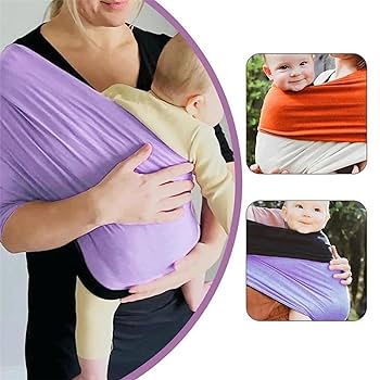 Mamas Bonding Comforter Baby Carrier, Mama's Cozy Bonding Comforter Wraps, Lightweight Chest Harness Baby Carrier, Stretchy Baby Carrier Wraps Easy Infant Carrier Newborn To Toddler (Orange+White,M