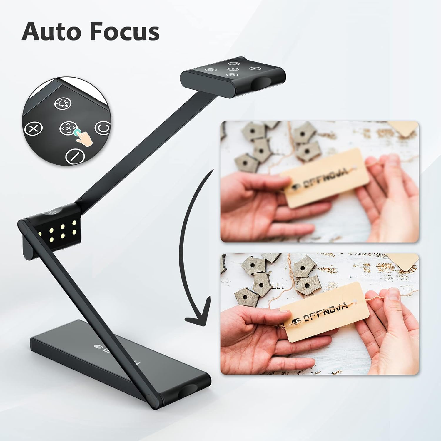 OFFNOVA Document Camera and Webcam, Auto Focus and 1080p Ultra High Definition for Distance Learning, Teaching, Live Streaming, Recording- Mac OS, Windows, Chrome OS, Linux, Android Compatible : Office Products