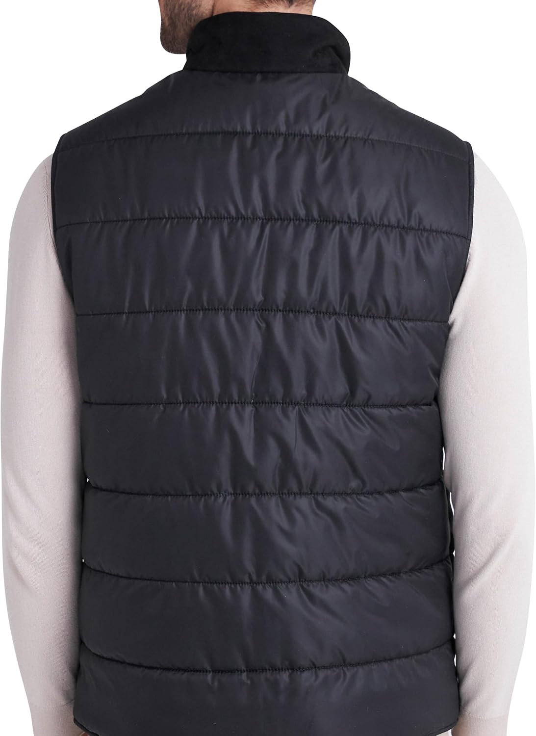 Bigardini Men's Puffer Vest - Genuine Lambskin Leather Padded Outdoor Vest