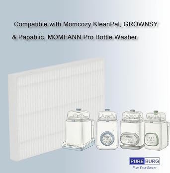 PUREBURG Replacement Filter Compatible with Momcozy KleanPal, GROWNSY & Papablic Pro Bottle Washer, H13 True HEPA, Pack of 6