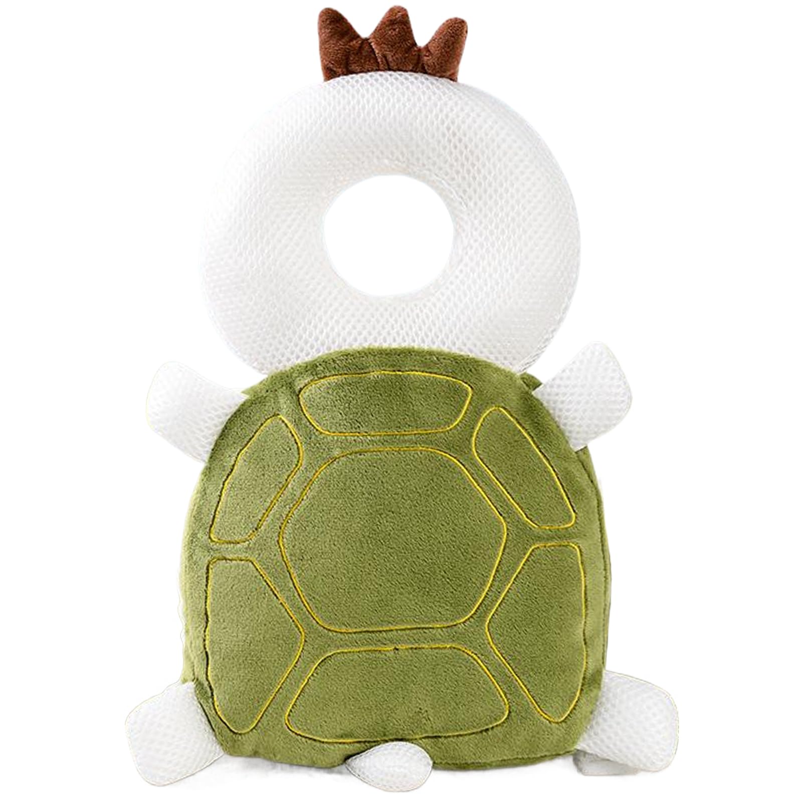 Baby Head Protector Backpack Cute Breathable Stuffed Head Protection Backpack with Chest Strap Adjustable Shock Absorption Protector for Baby Walking, Turtle