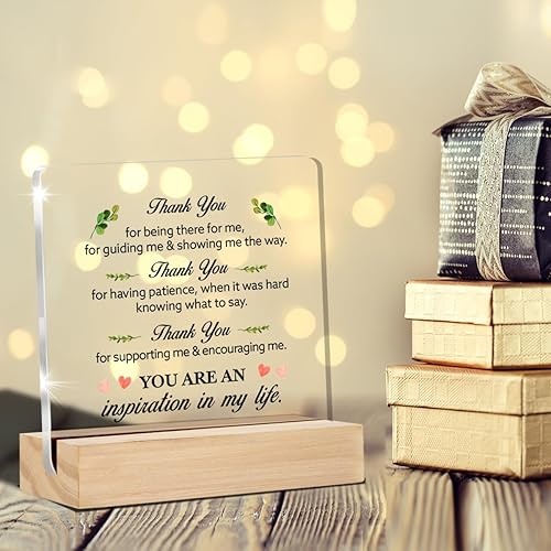 Miniatura 3 de Letrero decorativo transparente de agradecimiento para profesor, mentor, jefe, entrenador y líder, letrero decorativo de agradecimiento, acrílico