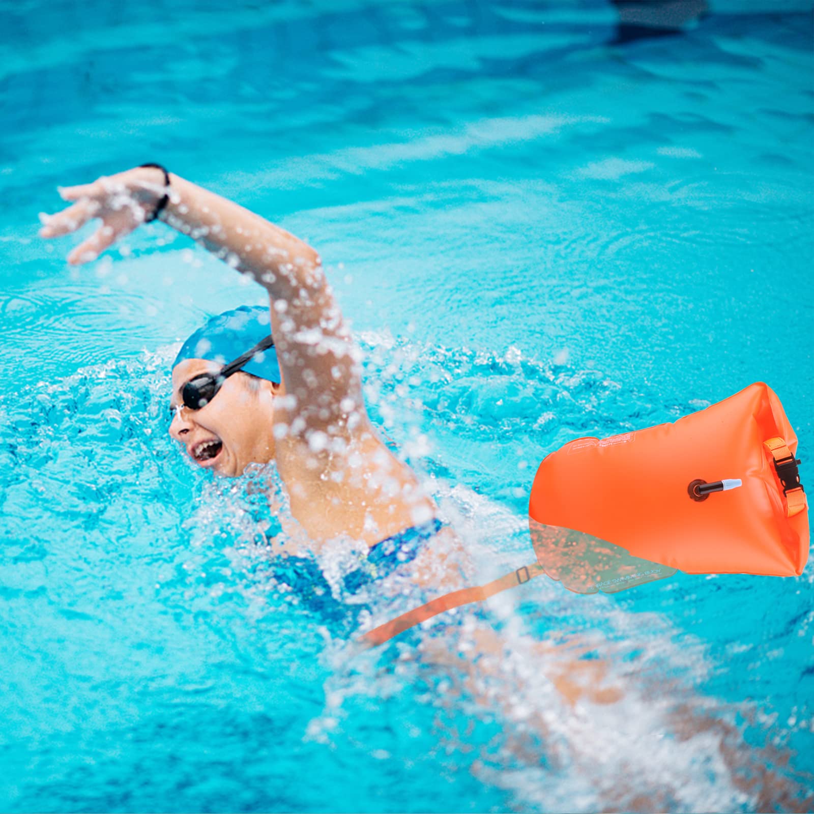 Boe di Nuoto,20L Boa di Nuotata,Galleggiante da Nuoto Selvaggio,Gonfiabile Traino Sacca Stagna Custodia per Telefono Impermeabile,Nuote Boa per Nuotatori Triatleti Snorkeling,Nuotata in Acque Libere