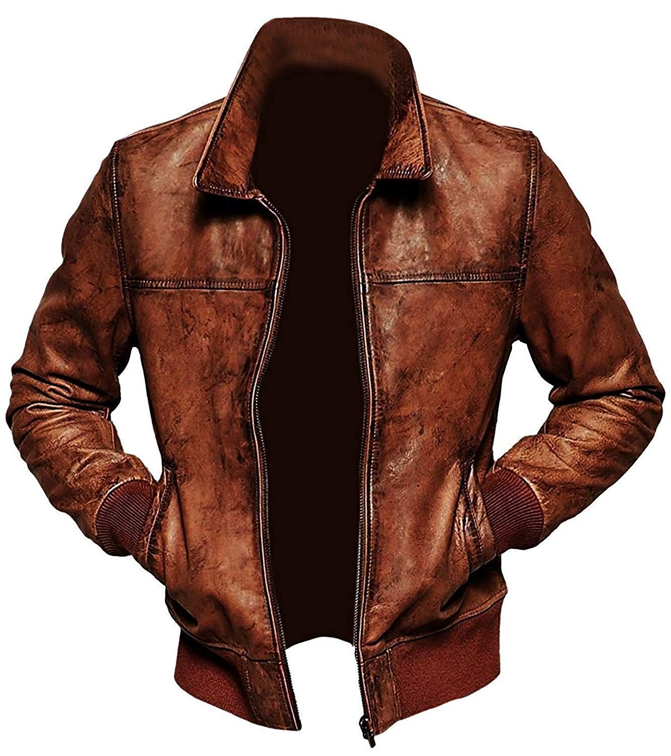 Men's Lambskin Biker Bomber Leather Jacket