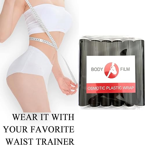 Miniatura 4 de 6 rollos de 200 pies de plástico osmótico para adelgazar el cuerpo, envoltura para entrenamiento y mejorar el sudor, envoltura de estómago para