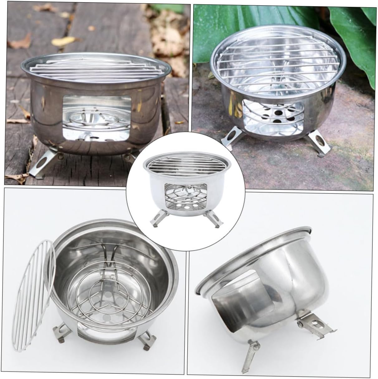 Mini Portable Bbq Grill Butane Fuel Stove Stainless Steel Easy to Carry Camping Bbq Stove
