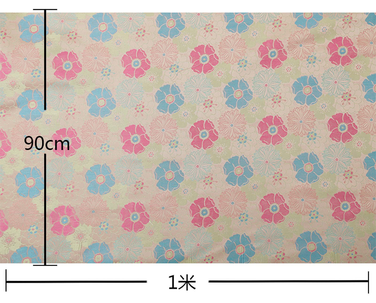 Tejido de satén Bordado, Tela brocada Jacquard de 90 cm de Ancho, Multicolor, se Vende por Metro, Paquete de 1(Rice White)