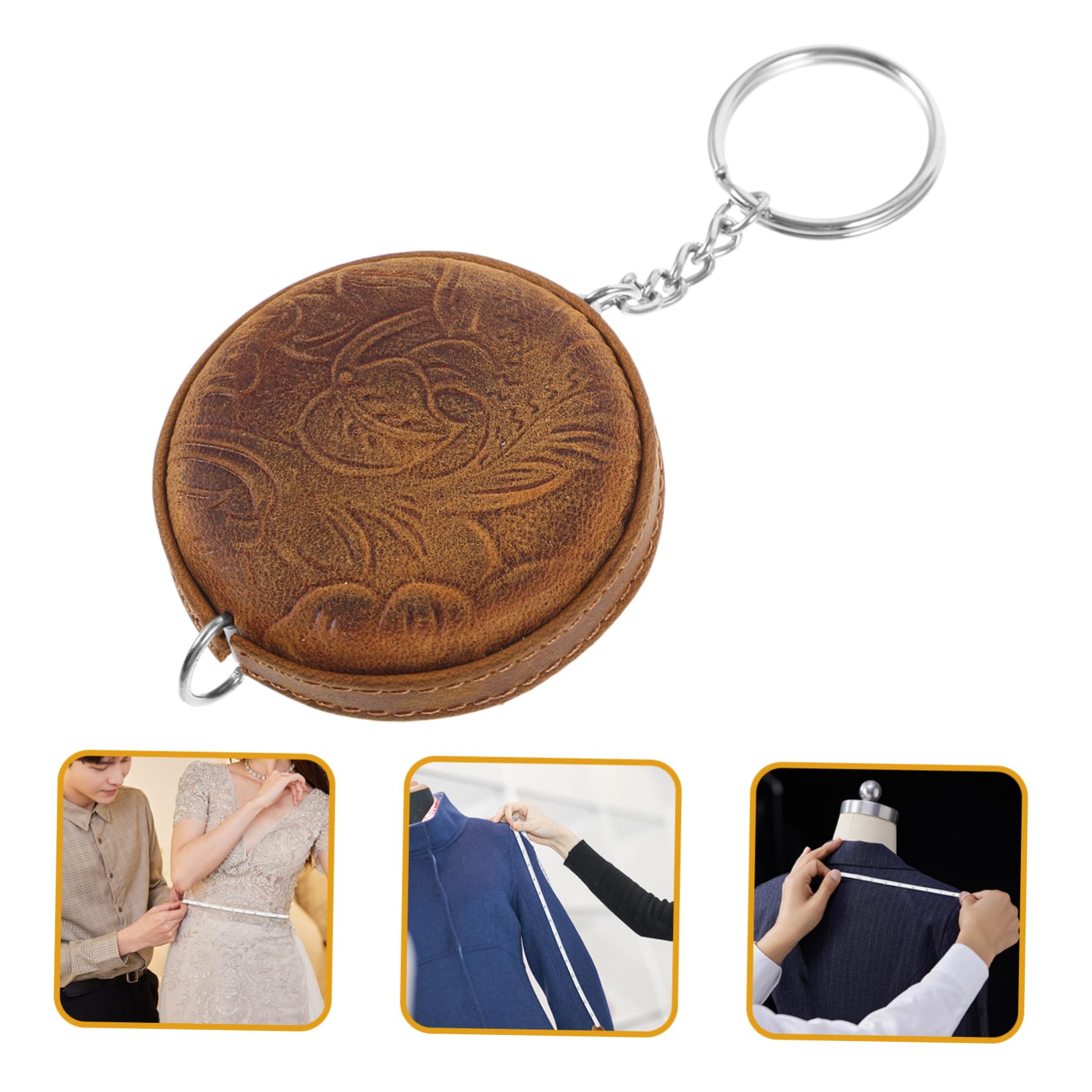 Uonlytech 4 Pièces Mini Mètre Ruban En Cuir De Vache Corps De Ruban à Mesurer Petit Balances Numériques Balance Intelligente Rétractable Numérique Mesure Escamotable Outil Le Peau De Vache