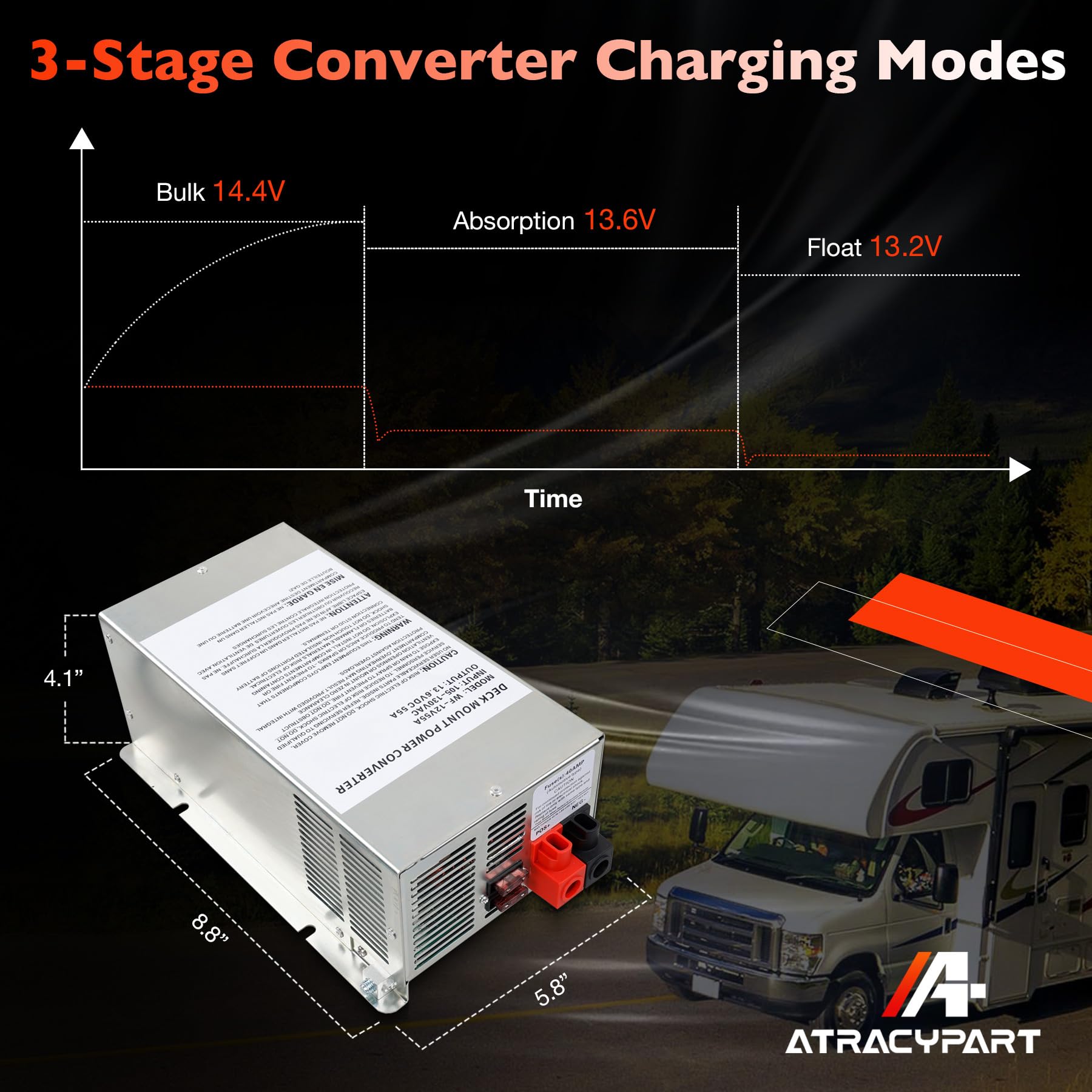 WF-9855, convertidor de potencia RV de 55 amperios para batería de plomo-ácido, compatible con WF-9855, WF-9855-AD, WF-9855-AD-CB y otros convertidores de potencia de la serie WF-9800