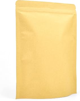 Evergreen Goods 10X Kraft Paper Bags - 180x300x50mm | Food Storage Heat Sealable | U-Notch for Coffee Beans Snacks | Reusable Zip Lock Seal Bags | Perfect for Valentines Gifts & Occasions