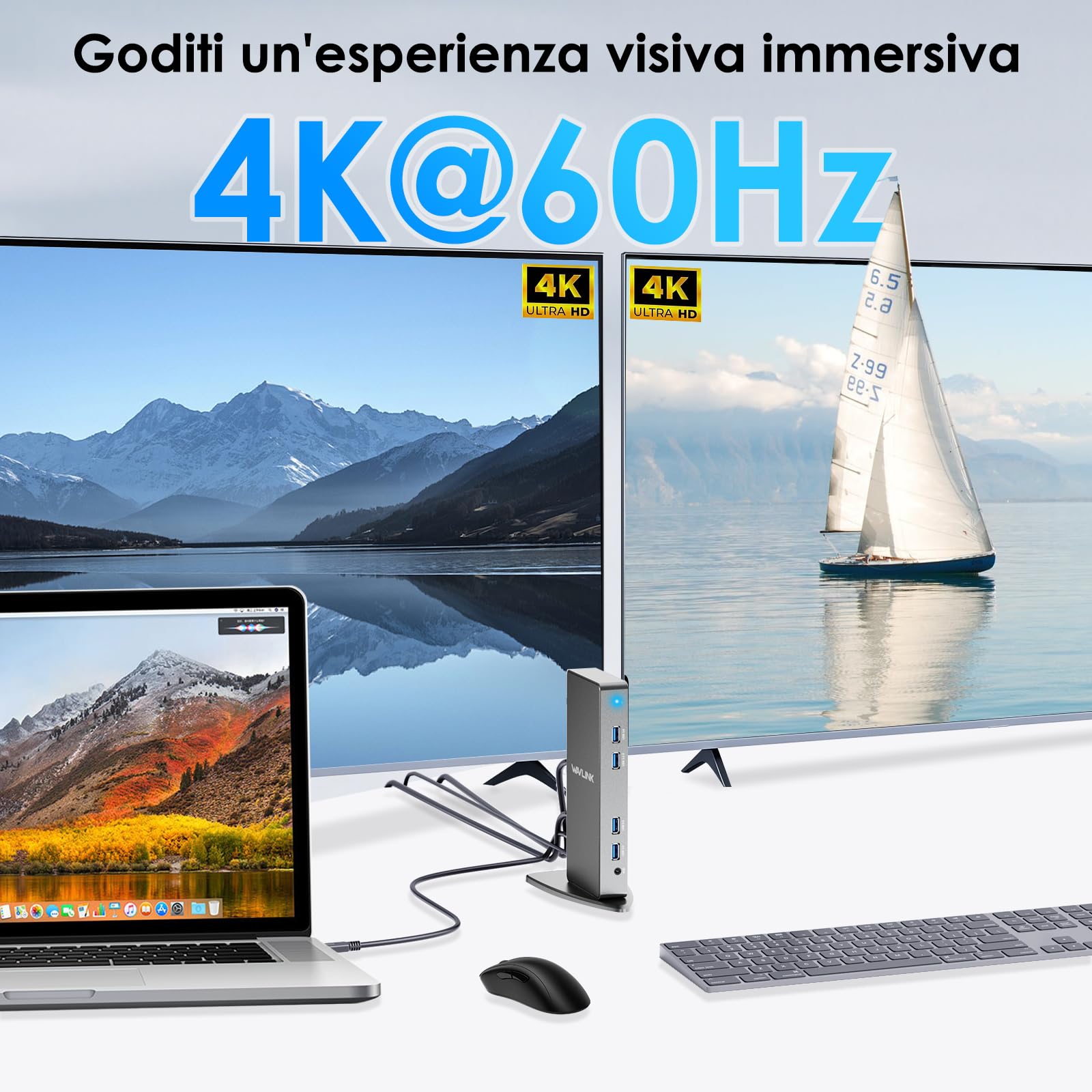 WAVLINK Docking station universale USB-C con 2 HDMI e DP, Gigabit Ethernet, 6 USB 3.0, audio, microfono, compatibile con Mac OS e Windows | 6×USB 3.0, Ethernet Gigabit, audio, microfono, compatibile macOS e Windows