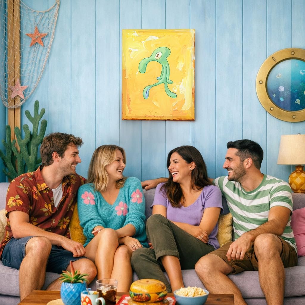 POP Creations SpongeBob SquarePants Bold And Brash Canvas Art - 17.5x14 Stretched Canvas - Ready-to-Hang Premium Quality Canvas Wall Art for Living Room