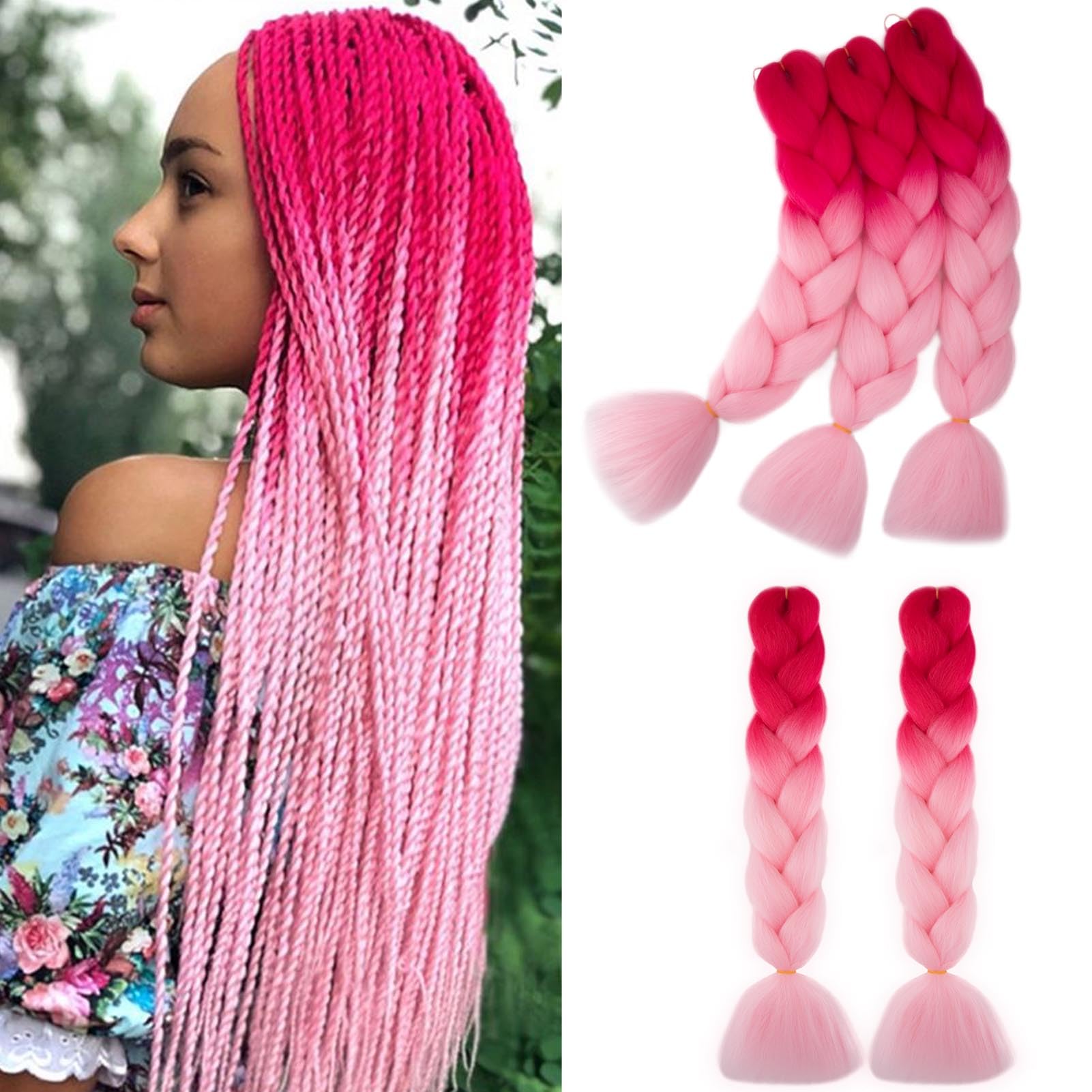 60cm Extensiones de Pelo Trenzas Africanas Castaño Oscuro Extensiones para Trenzas Africanas 1 pcs 100g Kanekalon Pelo para Trenzas Africanas Sintetico Extensiones de Trenzado Cabello Braiding — view 14