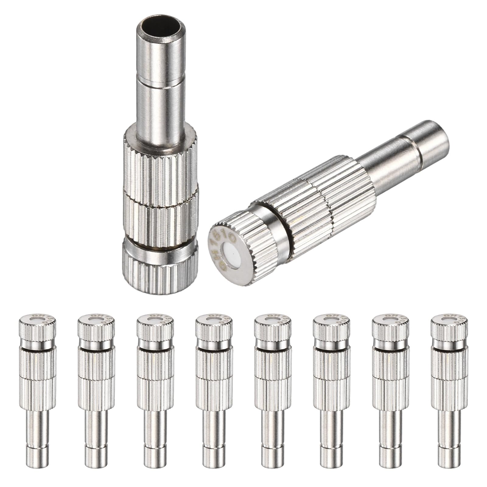 M METERXITY 10-Pack Brass Misting Nozzles, 0.006"/0.15mm Orifice Mister Replacement Heads with Filter Mesh for Cooling System/Landscaping/Humidification, 6mm Low-Pressure Fog Sprayer Nozzle