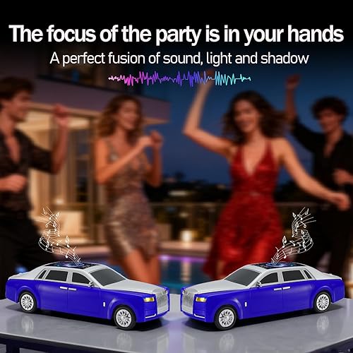 Miniatura 4 de Altavoz Bluetooth de lujo para automóvil con iluminación ambiental LED, sonido HD, pantalla, salida multipuerto (AUXTFUSB), altavoz inalámbrico