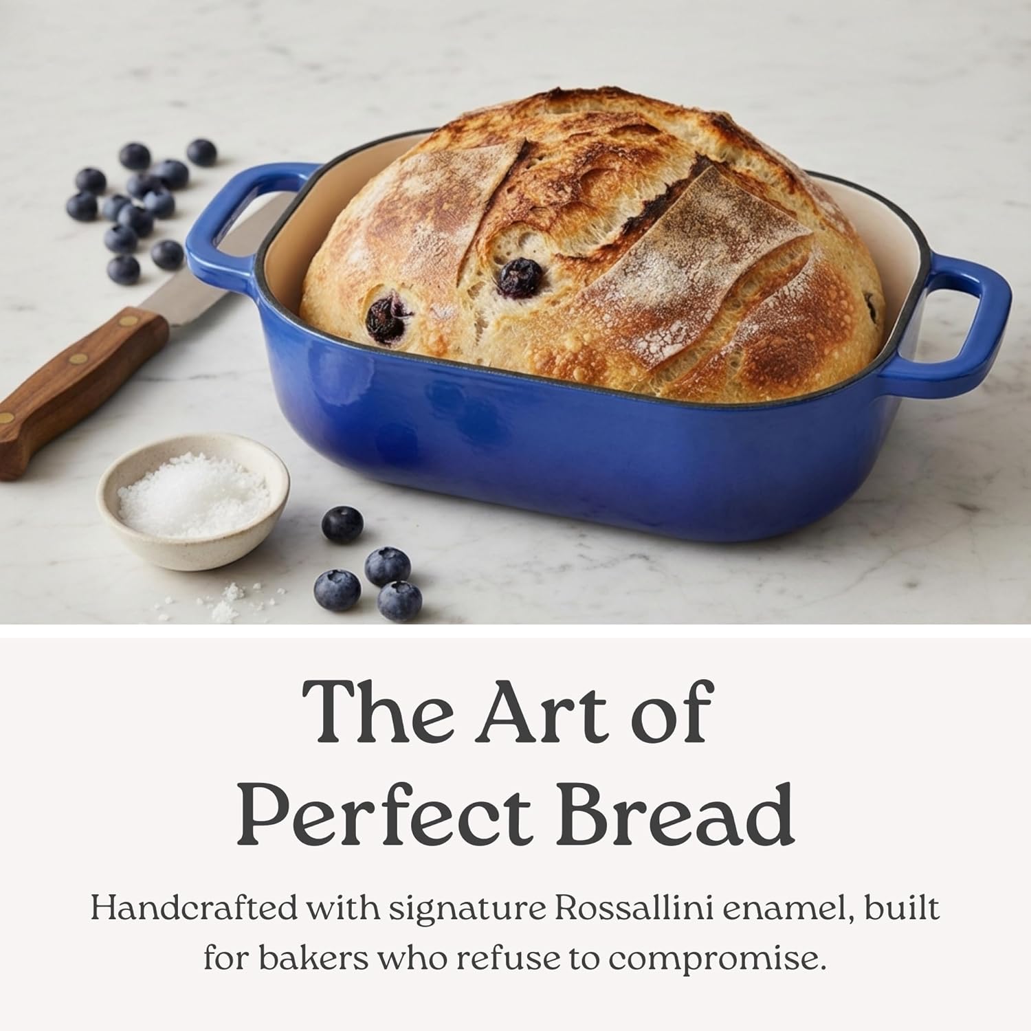 Signature Enameled Cast Iron Sourdough Bread Oven | Non-Stick with Tight Fitting Lid for Perfect Baking and Bread Making | 6QT Rectangle Oven With Lid [Red]